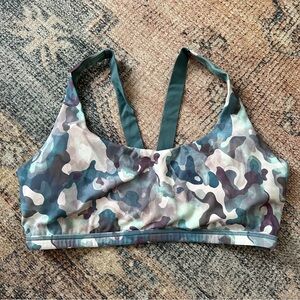 SPANX Blue Camo Low Impact Sports Bra sz L